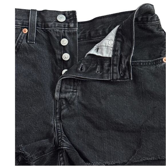 Levi's 501 Original Fit High Rise Button Fly Denim Shorts in Lunar Black Size 26 - Picture 8 of 10